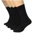 thumbnail image 1 of Povozer Women's Cotton Dress Socks 4 Pack Thin Solid Casual Crew Sock(Black,39-42), 1 of 3
