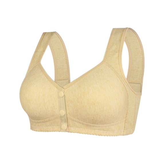 Povozer Women's Front Closure Bra Underwire Unlined T-Back Plus Size Lacy Unpadded Full Coverage Racerback T-Shirt Bras(C,50)