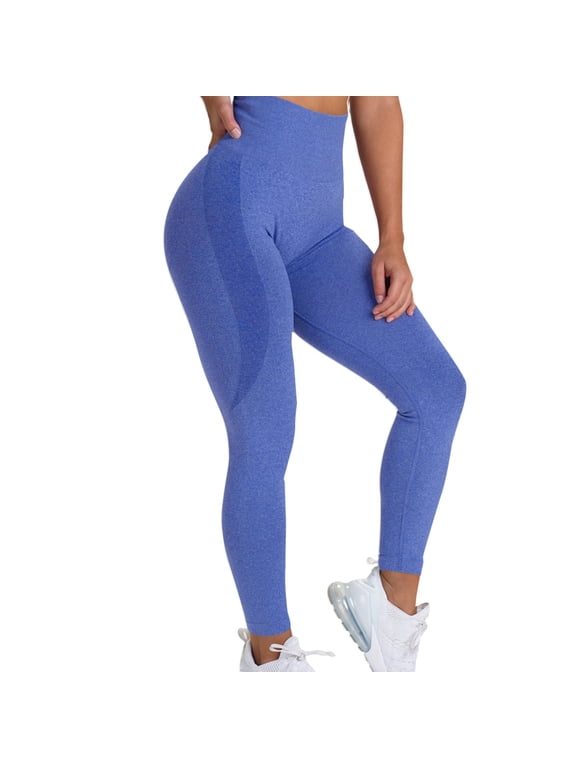 Women's Pilates Clothes V Cut Cross Waist Yoga Leggings Gathered Crossover Workout Yoga Pants(Dark Blue,M)