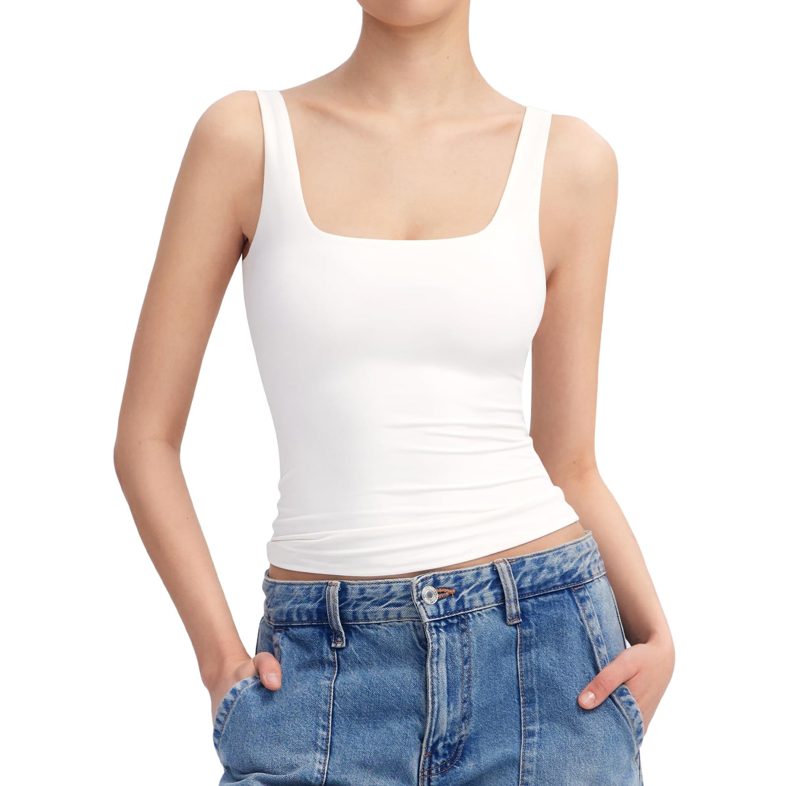 ELENDEEK SQUARE NECK PAD TANK TOP 新品未使用 トップス