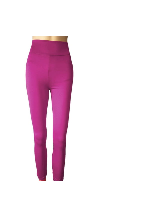 Women's Stretch Pants - Dressy Leggings with Lift(Hot Pink,L)