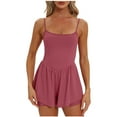 thumbnail image 1 of Povozer Women's Summer Sleeveless Rompers Spaghetti Strap Double Lined Shorts Jumpsuit One Piece Outfits(Hot Pink,L), 1 of 6