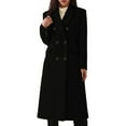 thumbnail image 1 of Povozer Women's Warm Double Wool Pea Coat Trench Coat Jacket with Hood(Black,XXL), 1 of 1