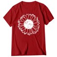 thumbnail image 1 of Povozer Womens Tshirt Graphic Tees Crew Neck Summer Short Sleeve Loose Fit Tops(Red,S), 1 of 4