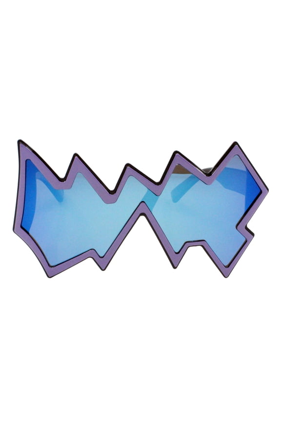 Pow Boom Sunglasses Polarized Lens Funky Festival UV 400 Purple, Blue Mirror