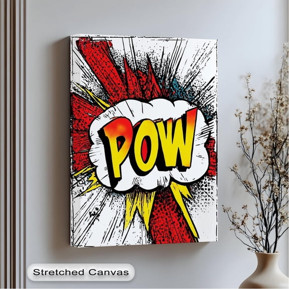 Pow Comic Pop Art Gold Bold Colors