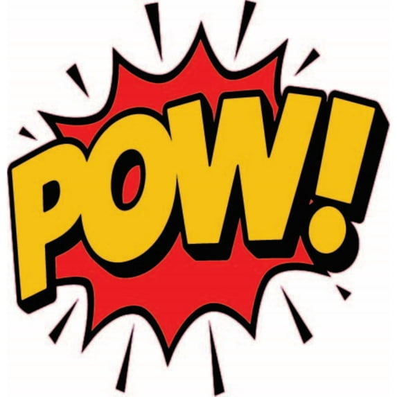 Pow Comics Effect Cartoon Character Cartoons Decors Wall Sticker Art Design Decal for Girls Boys Kids Room Bedroom Nursery Kindergarten Home Decor Stickers Wall Art Vinyl Decoration (10x10 inch)