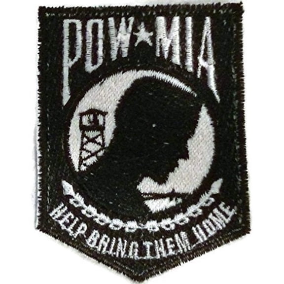 Pow Mia Embroidered Iron on/Sew patch 3.7" X 2.7"