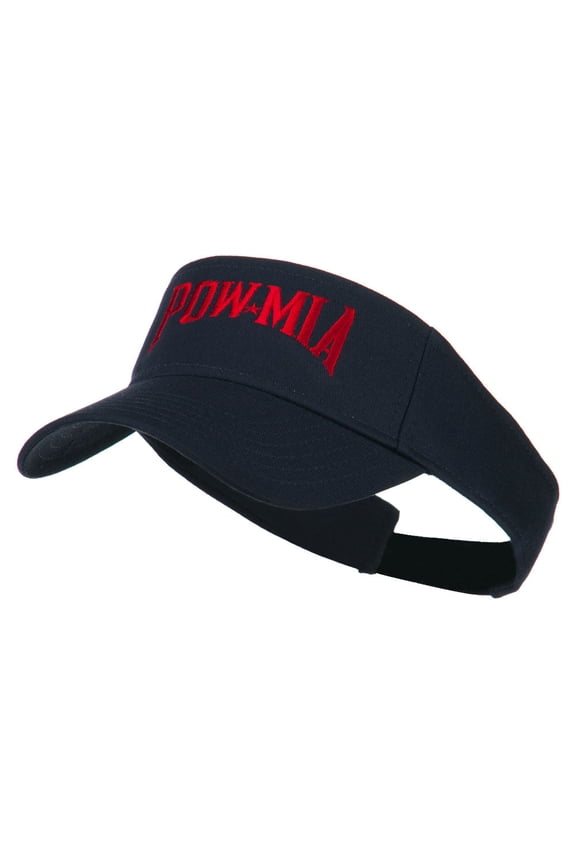 Pow Mia Embroidered Twill Sun Visor - Navy OSFM