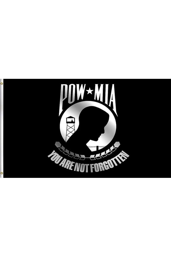 Pow Mia Flag 2x3 FT Double Sided Pow Flags-You Are Not Forgotten Prisoner of War Flag-Memorial Veterans Armed Forces Military Flag Banner with 2 Brass Grommets for Indoor Outdoor