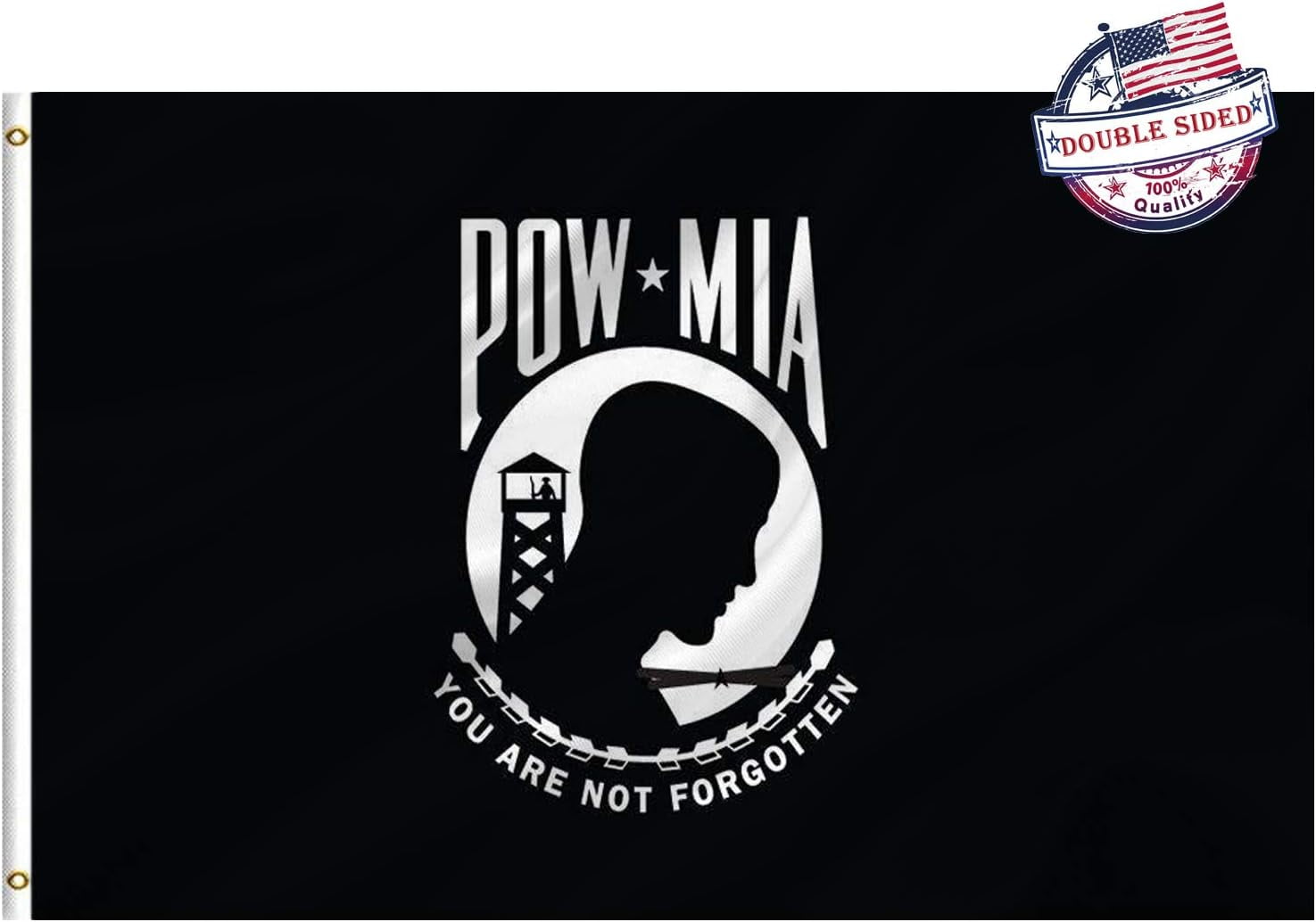 Pow Mia Flag 3x5 Outdoor Double Sided- Heavy Duty 3ply Mia Pow Flags 2 ...