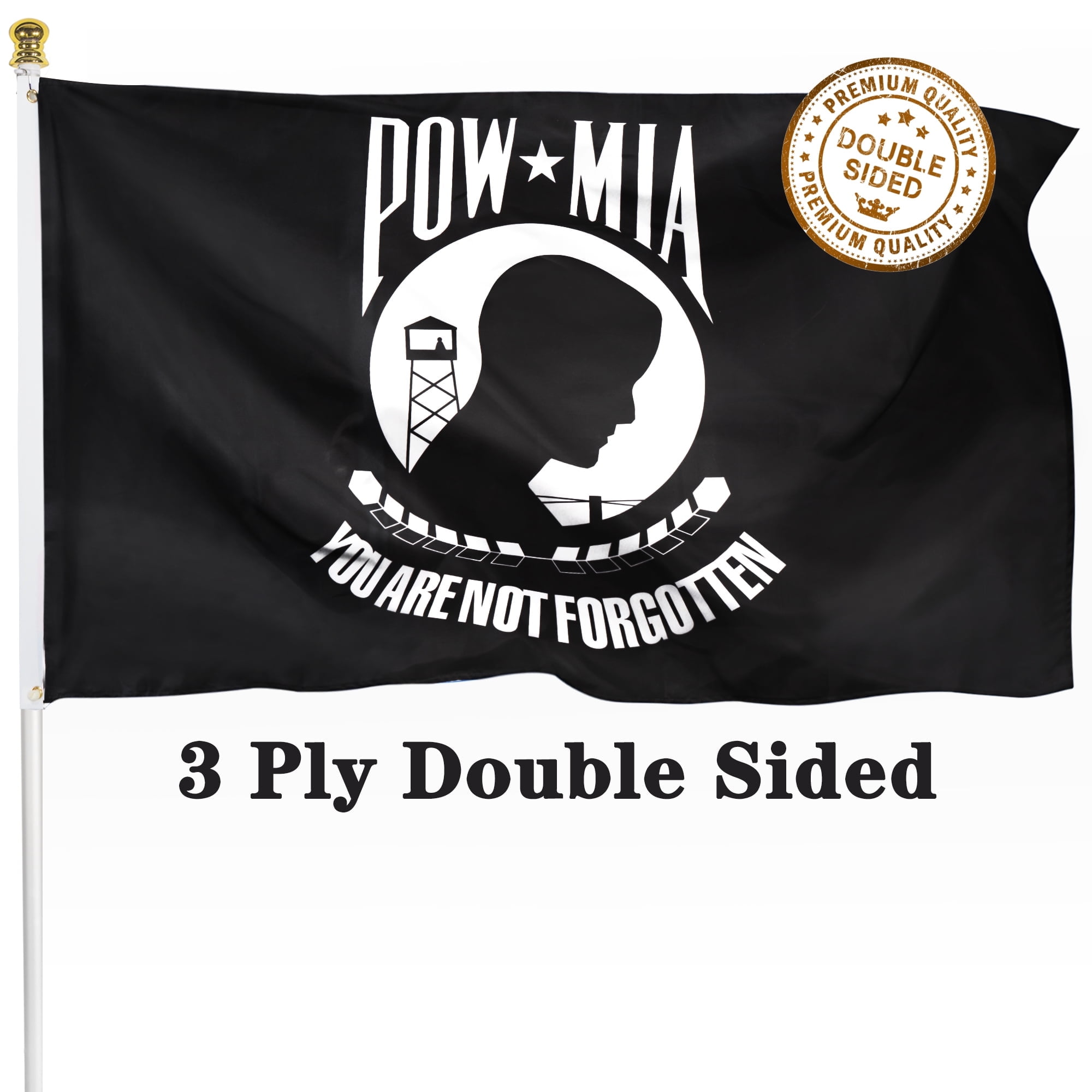 DANF FLAG Heavy Duty 3x5 ft Double Sided POW MIA Flag with Brass ...
