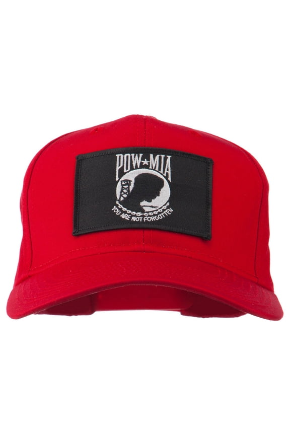 Pow Mia Flag Military Patch Cap - Red OSFM