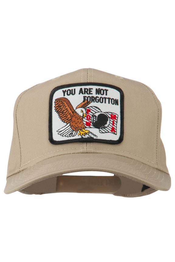 Pow Mia Not Forgotten Military Patch Cap - Khaki OSFM