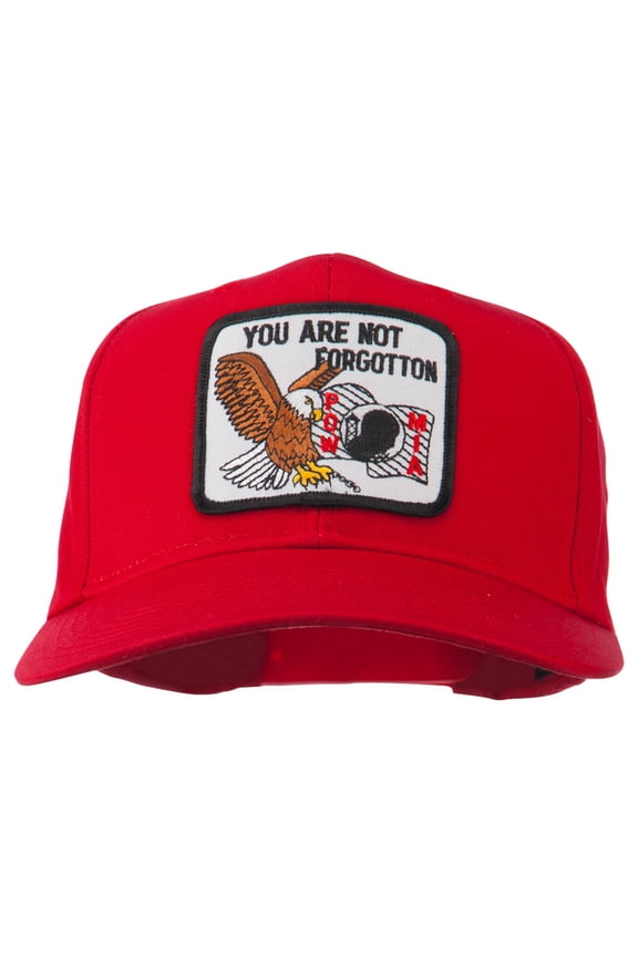 Pow Mia Not Forgotten Military Patch Cap - Red OSFM