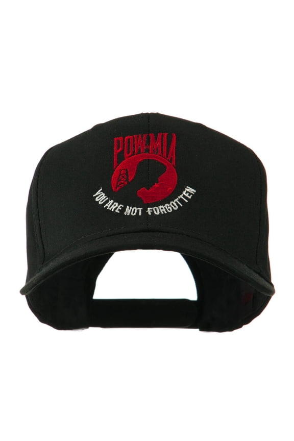 Pow Mia Symbol with Wording Embroidered Cap - Black OSFM
