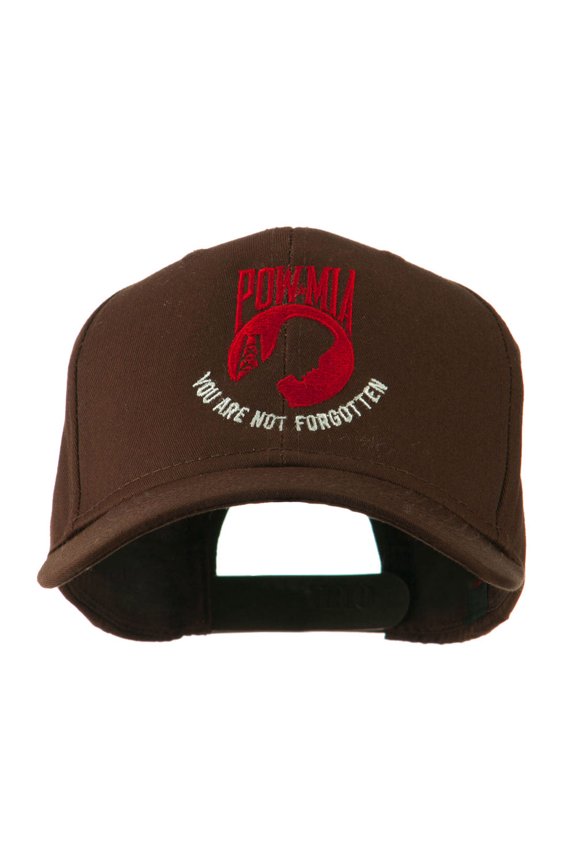 Pow Mia Symbol with Wording Embroidered Cap - Brown OSFM