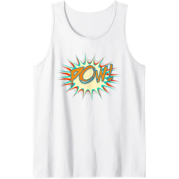 Pow! Superhero Comic Book Bubble Retro Art Tank Top Size S-3XL
