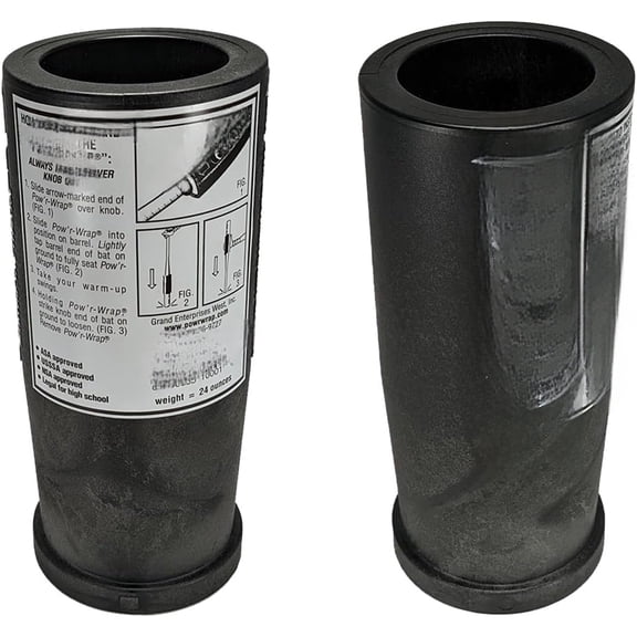 Powr Wrap Bat Weight for Softball, 24-Ounce Black Polycarbonate Softball Bat Weight Sleeve for Youth and Adults, Slowpitch and Fastpitch Bats$$