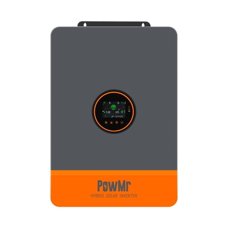PowMr 10KW 48V Hybrid Solar Inverter 110V 220V Split Phase Off Grid 200A MPPT Controller Max PV 500V LCD Display For Flooded Lead-acid Vented Sealed Gel NiCd Lithium Battery