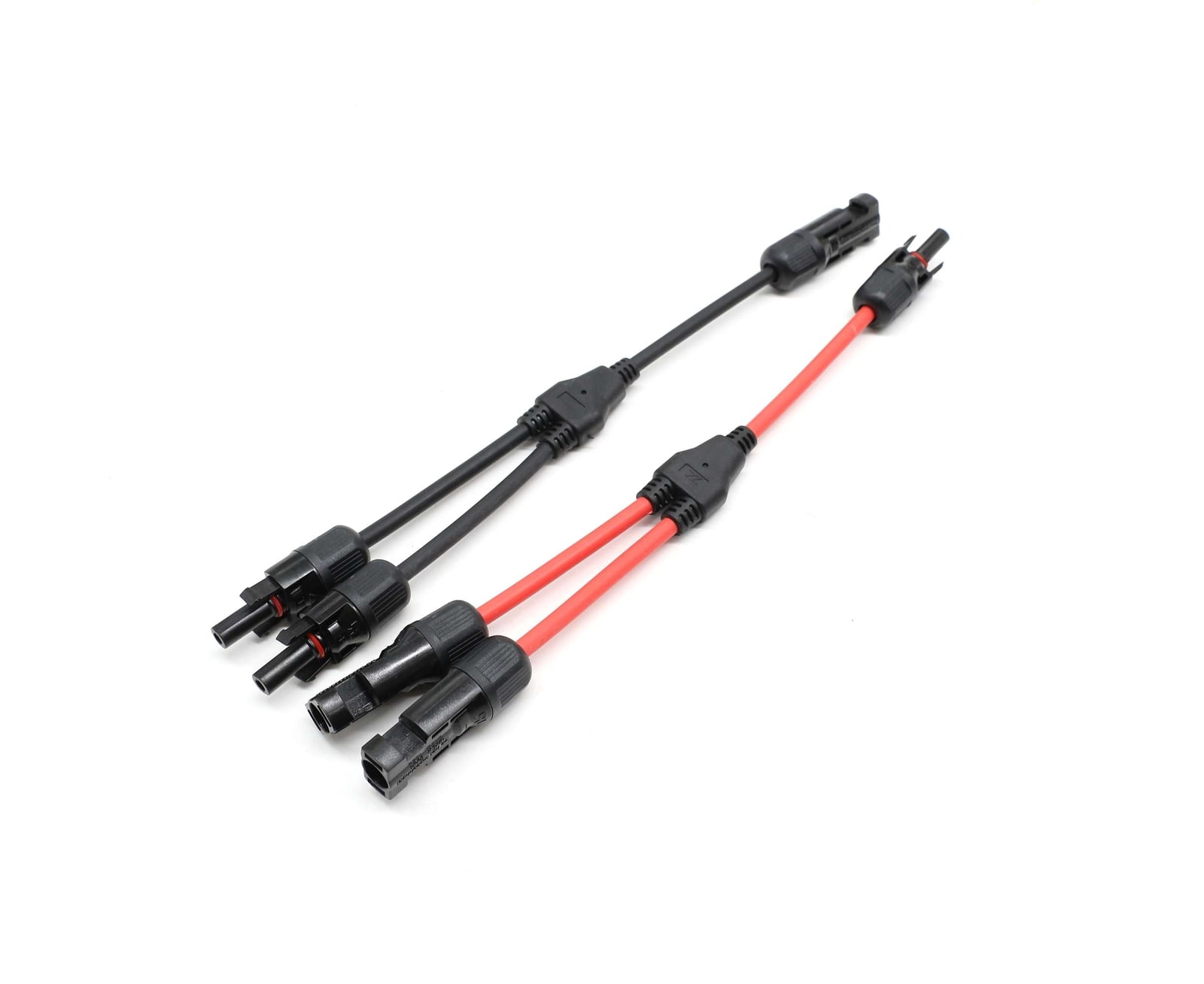 PowMr 1Pair Solar Panel Y Branch Cable Connection Waterproof Adapter Connector Extension Red and Black