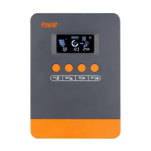 PowMr 25A MPPT Solar Charge Controller 12V/24V Auto 100V PV Input for Off-Grid RV Boat – LCD Display & Multi-Protection