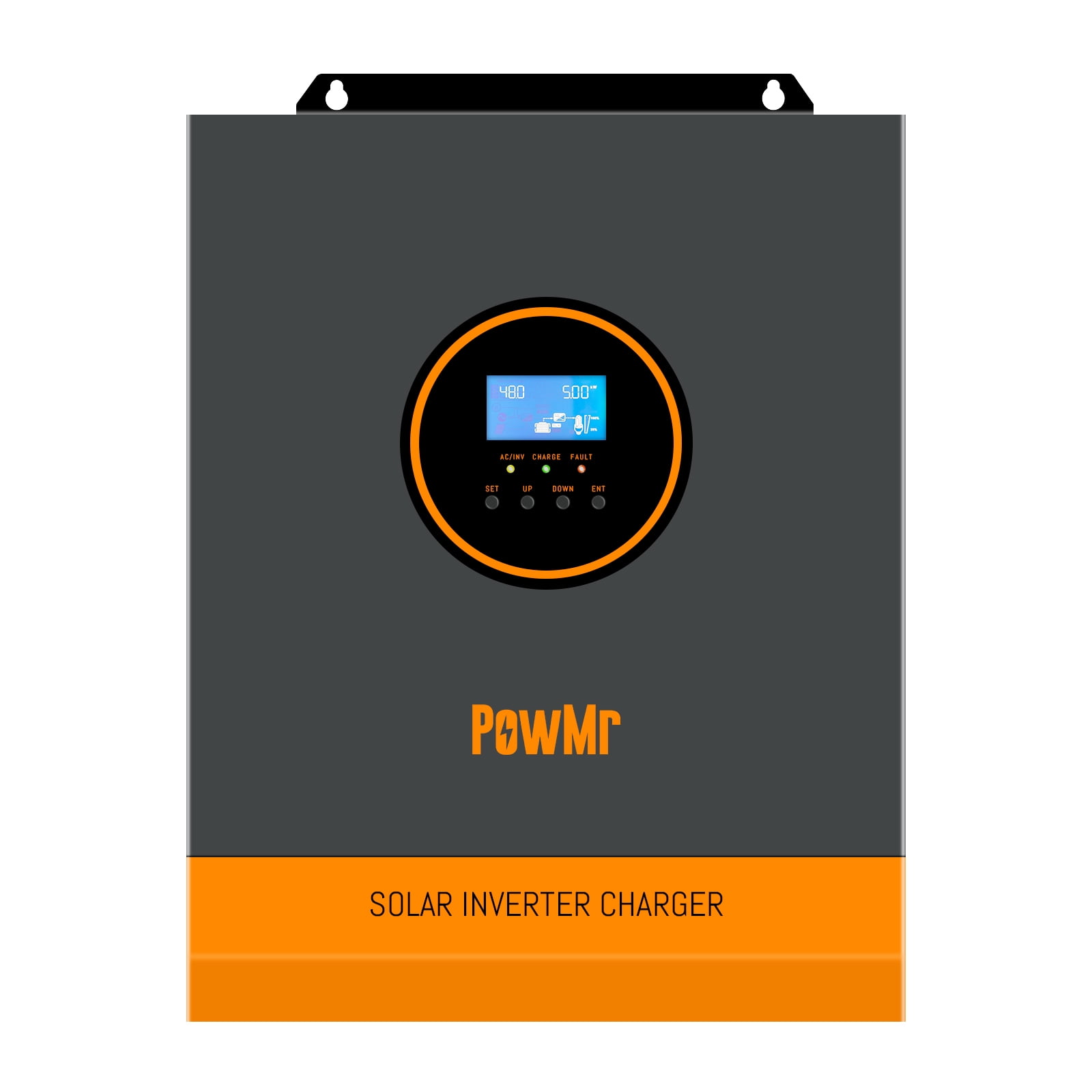 PowMr 3000W 24V Solar Inverter Hybrid 110VAC 80A MPPT Controller Max PV 450V Off Grid for Flooded Lead-Acid Vented Sealed Gel Nicd Lithium Battery