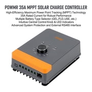 PowMr 35A MPPT Solar Charge Controller 12V/24V Auto 80V PV Input for Off-Grid RV Boat   Knob Battery Selector & Multi-Protection