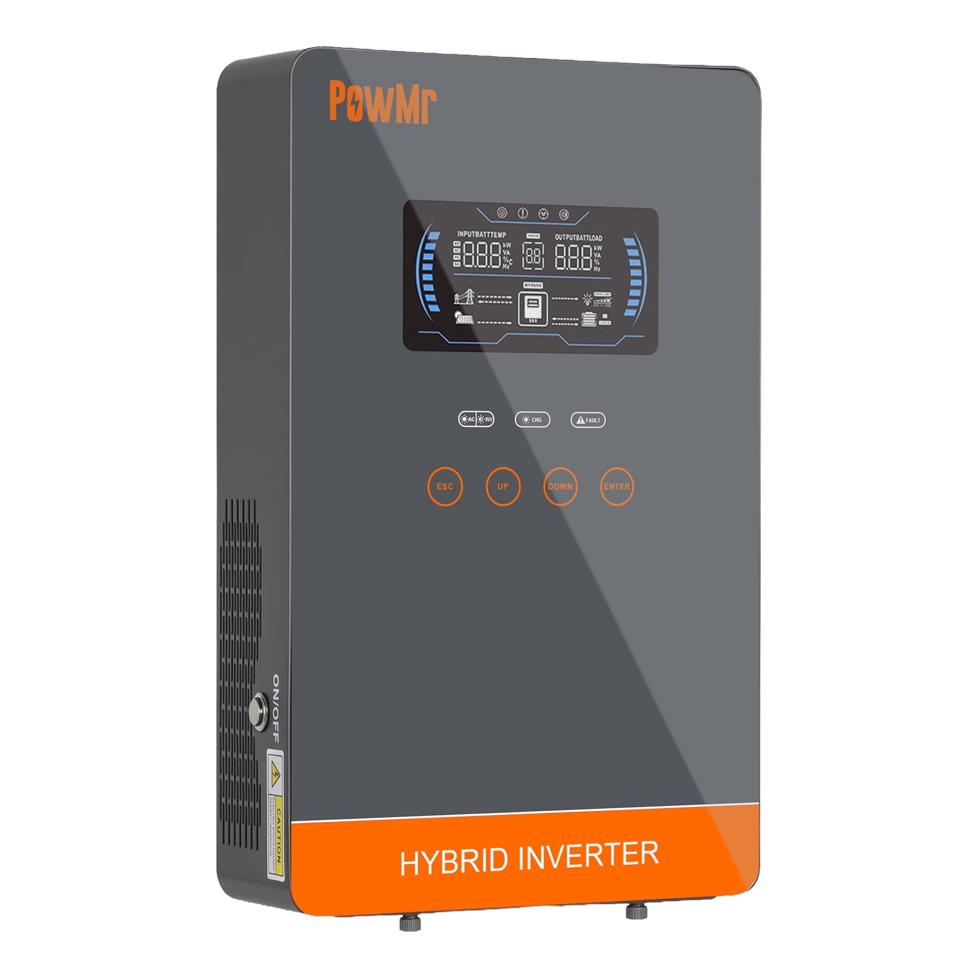 PowMr 4.5KW Hybrid Solar Inverter 24V 140A MPPT Solar Charger Pure Sine Wave Off-Grid Inverter for Solar Panels and Battery Powered Systems