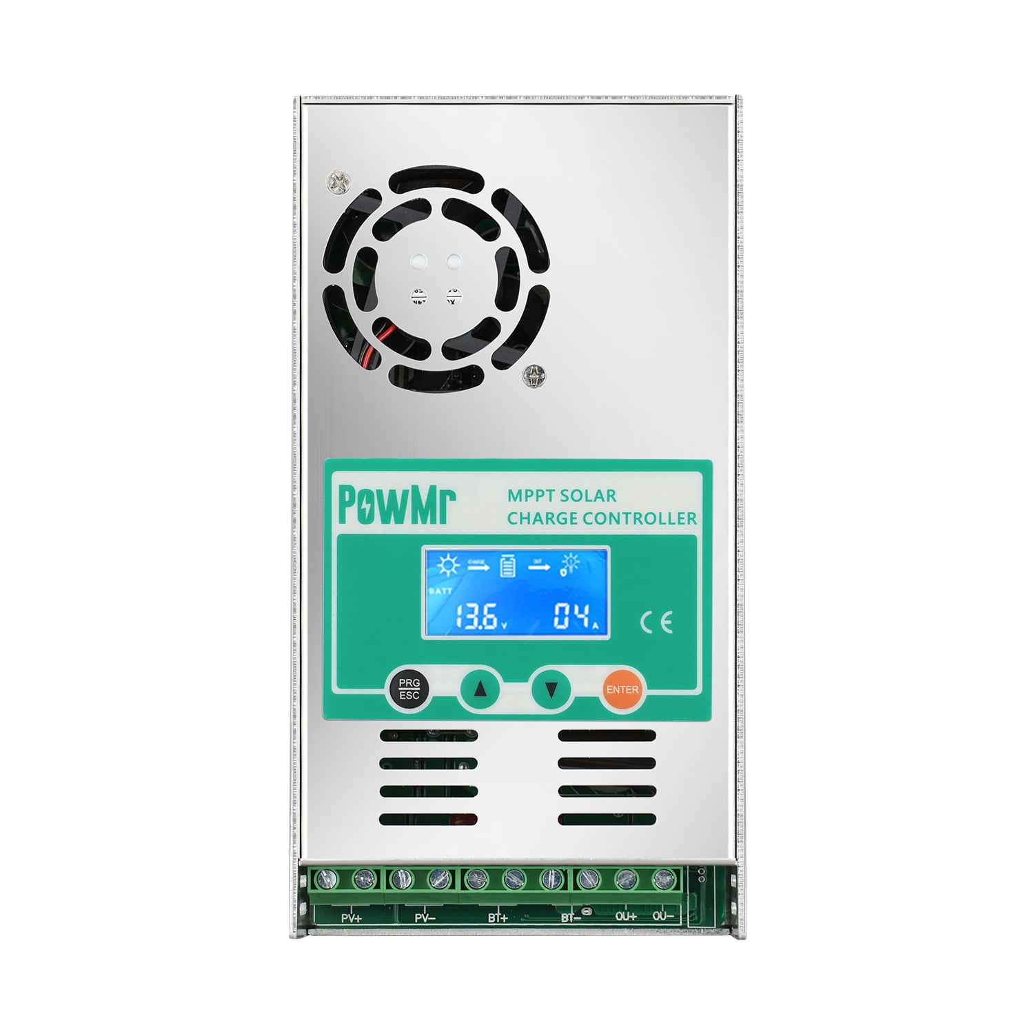 PowMr 60A MPPT Solar Charge Controller, 12V/24V/36/48VDC Input, LCD Display Solar Charge Controller Regulator For Flooded Lead-acid Vented Sealed Gel NiCd Lithium Battery