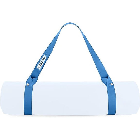 PowX Yoga Strap for Carrying Mat – Nylon Yoga Mat Straps for Carrying Your Mat Anywhere & Using as a Stretching Strap – Extra-Long Yoga Mat Strap for Any Mat, 1.5x63 In. (Blue)