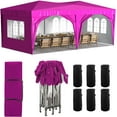 thumbnail image 1 of Powanli 10'x20' EZ Pop Up Canopy Outdoor Portable Party Folding Tent with 6 Removable Sidewalls + Carry Bag + 6pcs Weight Bag Pink, 1 of 10