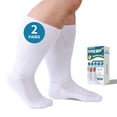 Powbrace 2 Pairs Wide Diabetic Socks for Men Women Plus Size,Lymphedema