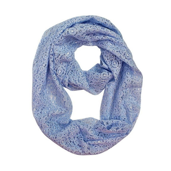 Powder Blue All Lace Lightweight Circle Summer Scarf