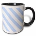 thumbnail image 1 of 3drose, Powder Blue and White Diagonal Stripe Pattern - Light Pastel Baby Blue Striped Stripy Monochrome, 11oz Two-tone Black Mug, 1 of 6