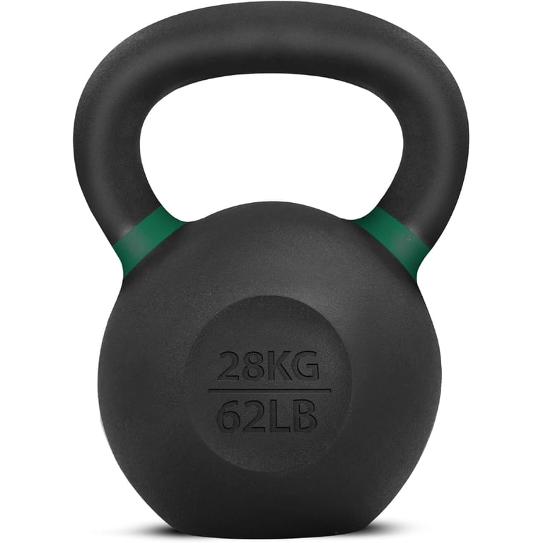 Powder Coat Kettlebell - Cast Iron - 28 KG / 62 LB - Walmart.com