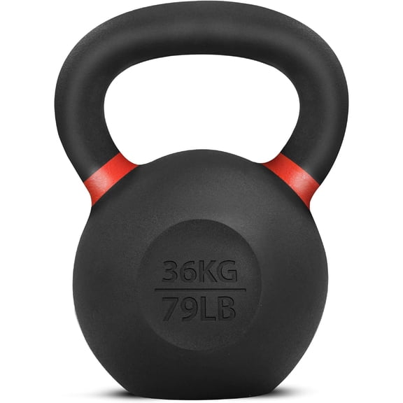 Yes4All 79 Pound Kettlebell, Single Cast Iron Weight for Home Gym Training, Dark Red