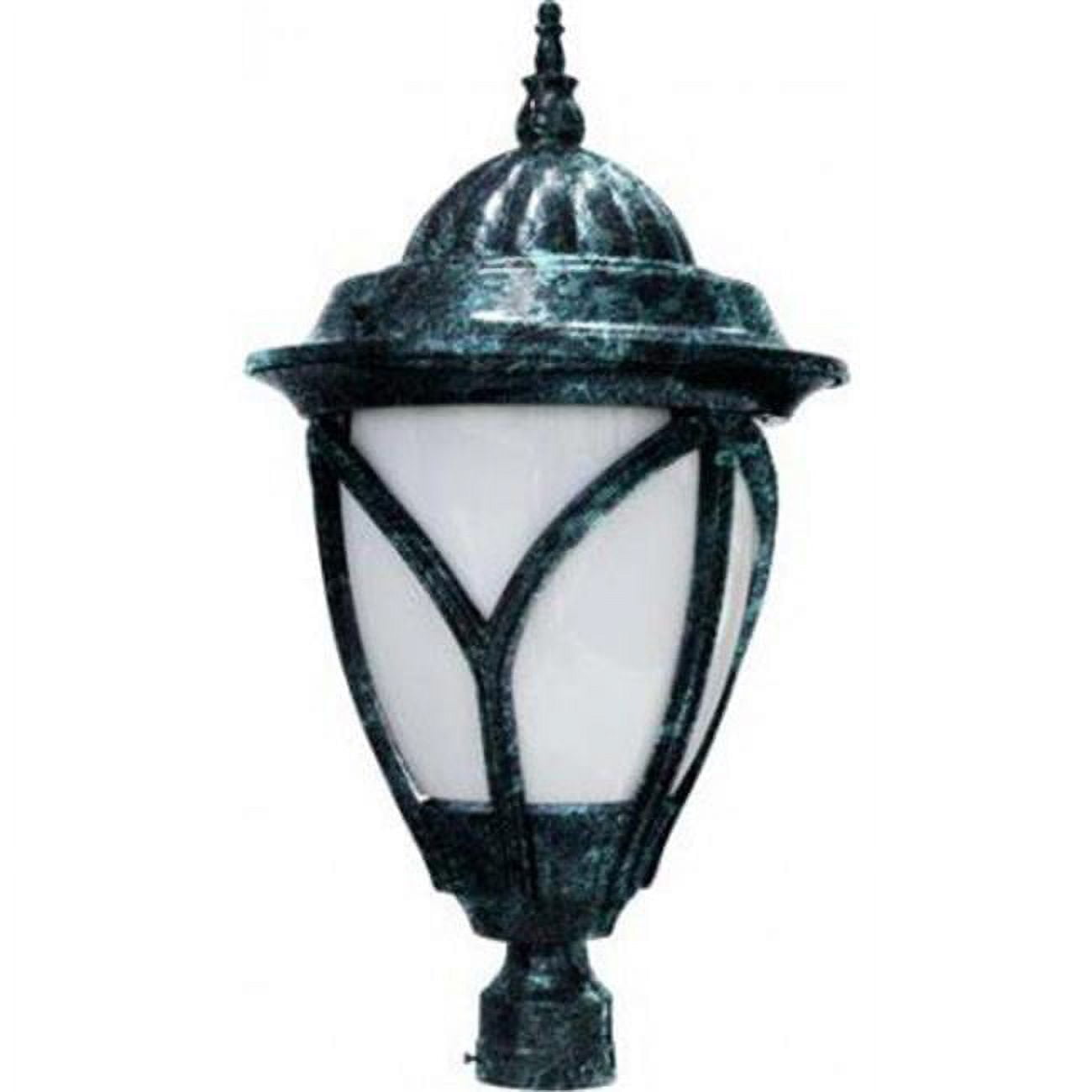 Powder Coated Cast Aluminum Post Top Light Fixture, Verde Green 26.25
