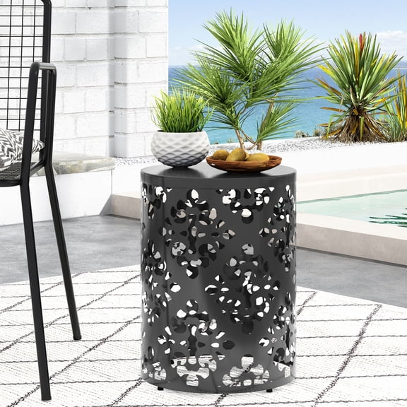 Powder-Coated Durability / Outdoor Dining / Space-Saving Side Table