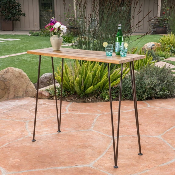 Powder - Coated Iron Frame Bar Table / Durable for Outdoor Conditions