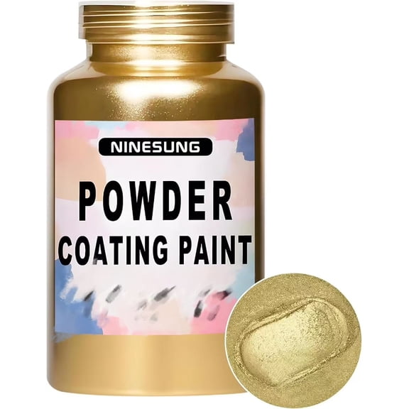 Powder Coating Paint for Metal Surfaces | Car Paint | Building Materials | Powder Paint for Steel Structures, Factories, Buildings, Playgrounds, Gardens (Gold, 4 Ounce)