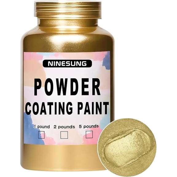 Powder Coating Paint for Metal Surfaces | Car Paint | Building Materials | Powder Paint for Steel Structures, Factories, Buildings, Playgrounds, Gardens (Gold, 4 Ounce)