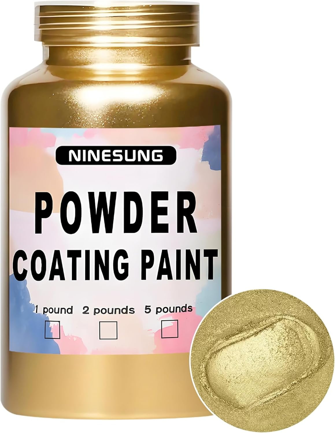 Powder Coating Paint for Metal Surfaces | Car Paint | Building Materials | Powder Paint for Steel Structures, Factories, Buildings, Playgrounds, Gardens (Gold, 8 Ounce)