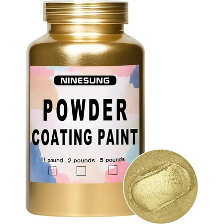 Powder Coating Paint for Metal Surfaces | Car Paint | Building Materials | Powder Paint for Steel Structures, Factories, Buildings, Playgrounds, Gardens (Gold, 8 Ounce)