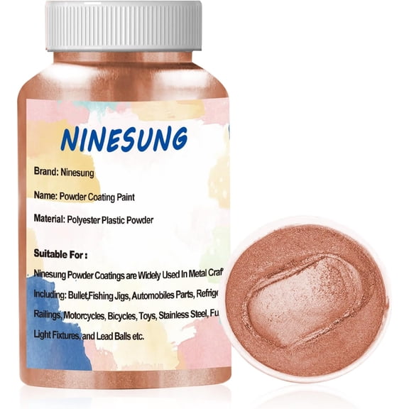 Powder Coating Paint for Metal Surfaces | Car Paint | Building Materials | Powder Paint for Steel Structures, Factories, Buildings, Playgrounds, Gardens (Rose Gold, 16 Ounce)