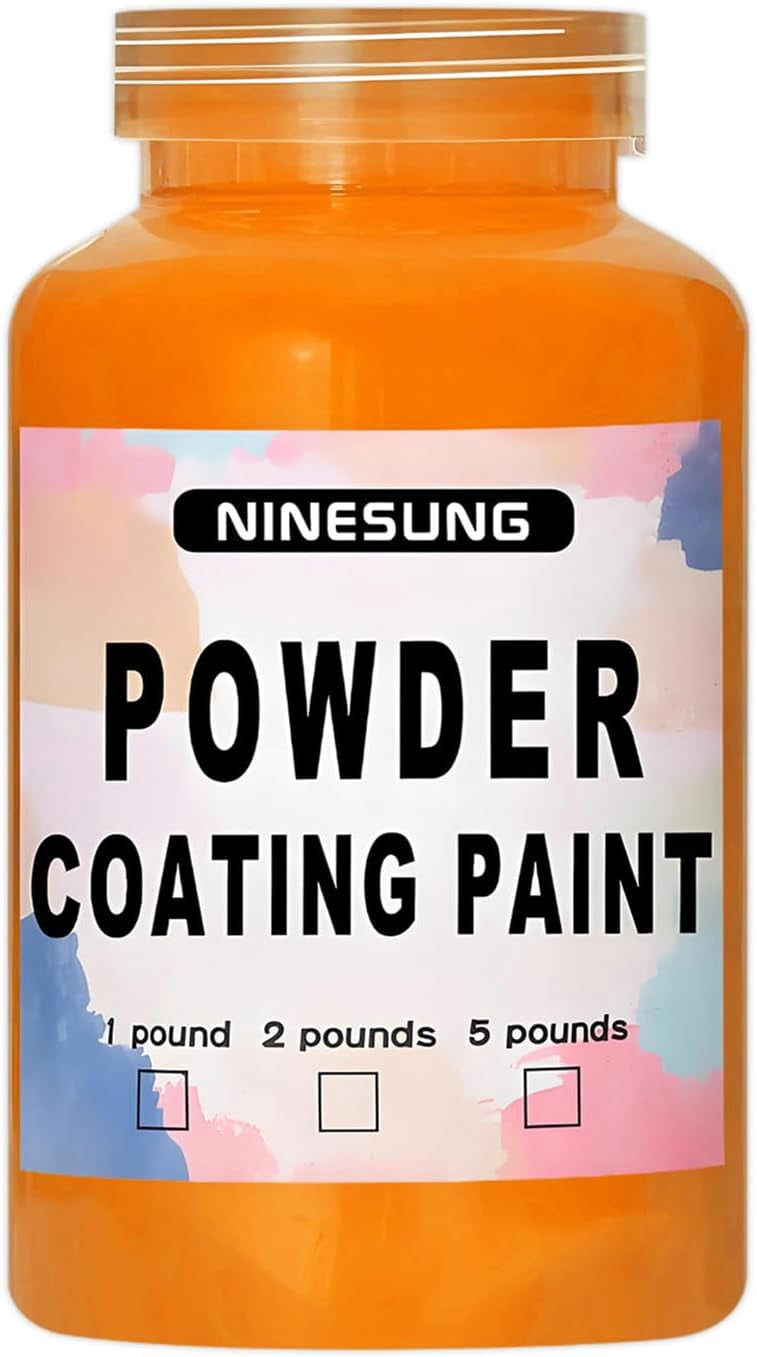 Powder Coating Paint, Plastic Coating Paint Powder, Jigs and Lures Powder Paints for Metalwork, Crafts, Fishing Leads and Jig Heads, Hobby (Orange, 1 Pound)