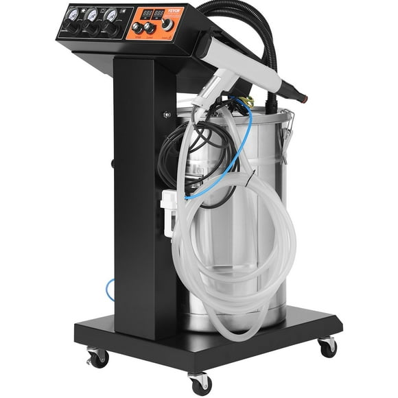 Powder Coating System, 40 W 100KV Electrostatic Output Powder Coating Kit with 50L Powder Hopper, 450g Per Minute Powder Coating Machine with Spray Gun and Trolley Base, for Indoor and Outdoor
