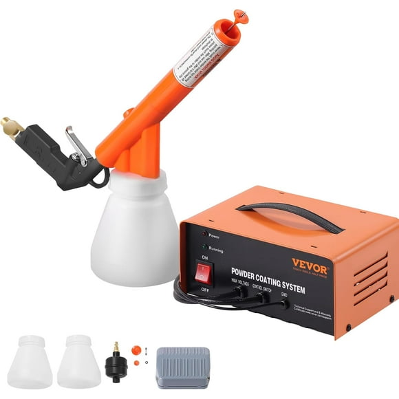 Powder Coating System - 40W 100KV Electrostatic Output Kit with 50L Powder Hopper, 450g/Min Spray Gun & Trolley Base, Indoor/Outdoor