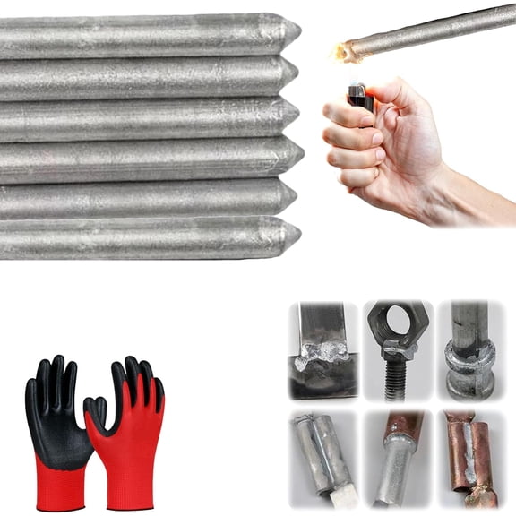 Powder Cored Aluminum Welding Rod 6Pcs Low Temp Universal for Aluminum Stainless Steel Copper Iron