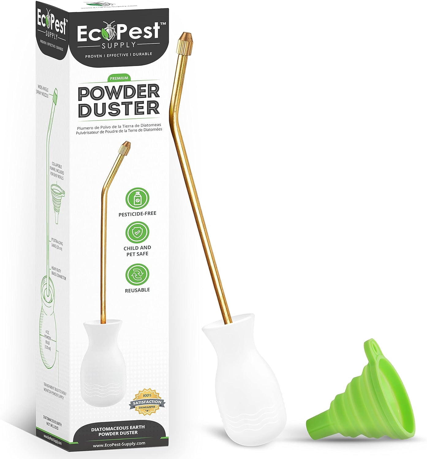 Powder Duster | Large Bulb Duster, Sprayer, and Applicator for Powder and Dust | Perfect for Organic Gardening and Pest Control Treatment for Bed Bugs, Roaches, Ants, Fleas, Ticks, and More